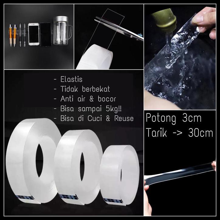 

Nano Magic Double Tape Bening Tahan Air 30mm x 2m Acrylic Washable BERGARANSI