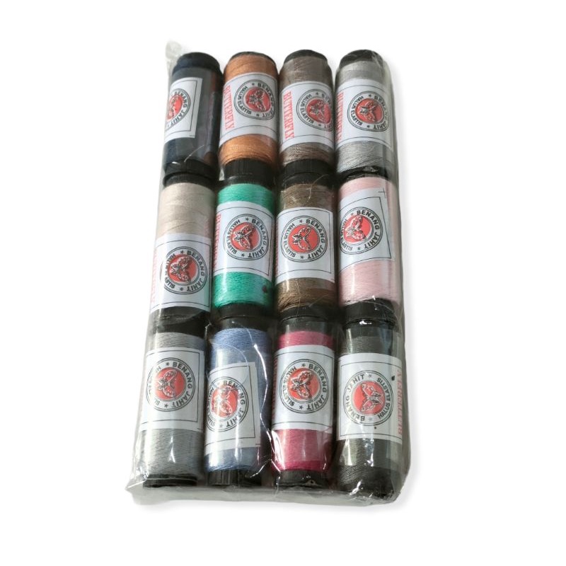 benang jahit warna besar 12pcs/ benang jahit besar warna random