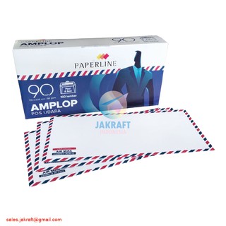 (100 Pcs) Amplop Putih Airmail PAPERLINE 90 APS DL Ukuran