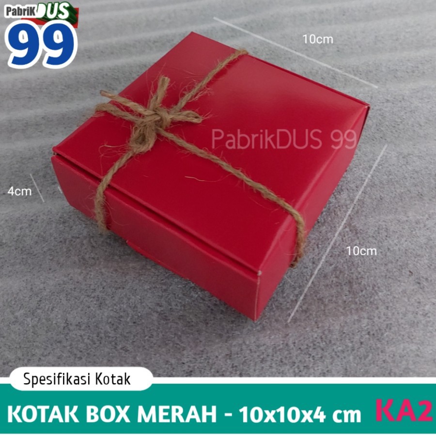 

ISI 36 BIJI kotak kado murah merah 10x10 ka2 | kardus box dus souvenir aksesoris