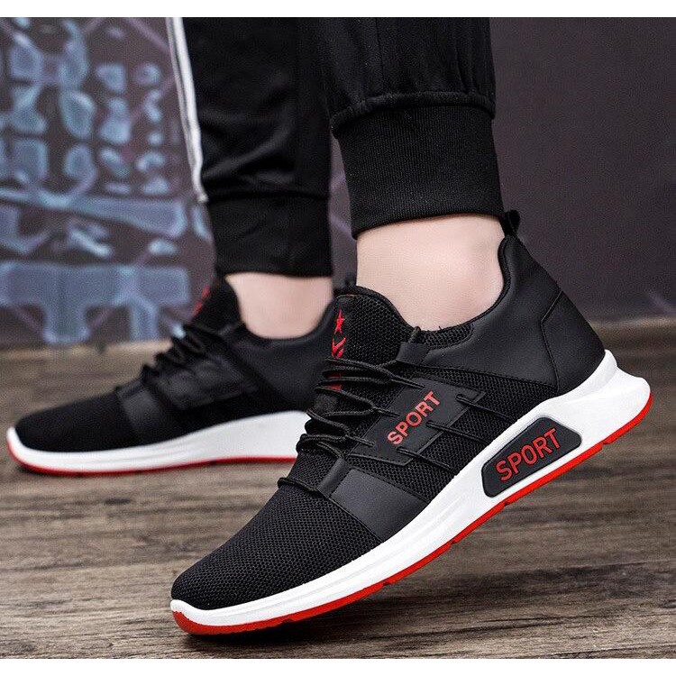 Sepatu Sneakers Pria Import / Sepatu Pria Running 0099 - Hitam