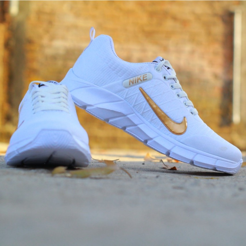 Sepatu Sport Nike PUTIH GOLD NEW Sneakers Olahraga Nike Grade Original Pria  Wanita Size 39-43 | Shopee Indonesia