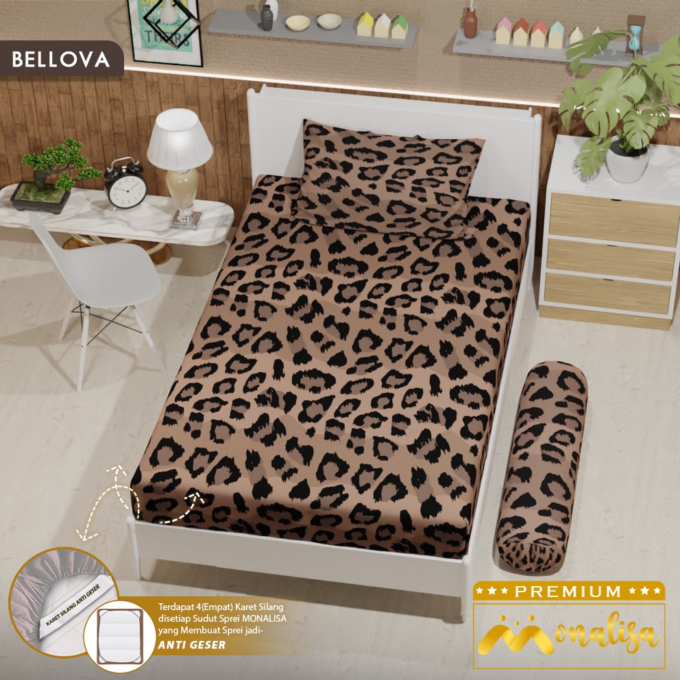 (Bisa COD) Sprei MONALISA Single Set 90 100 120 90x200 100x200 120x200 No 3 4 5 Tinggi 20 T20 Asli M