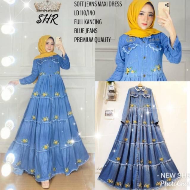 Soft jeans maxi dress SHR original Ld 110 pb 140