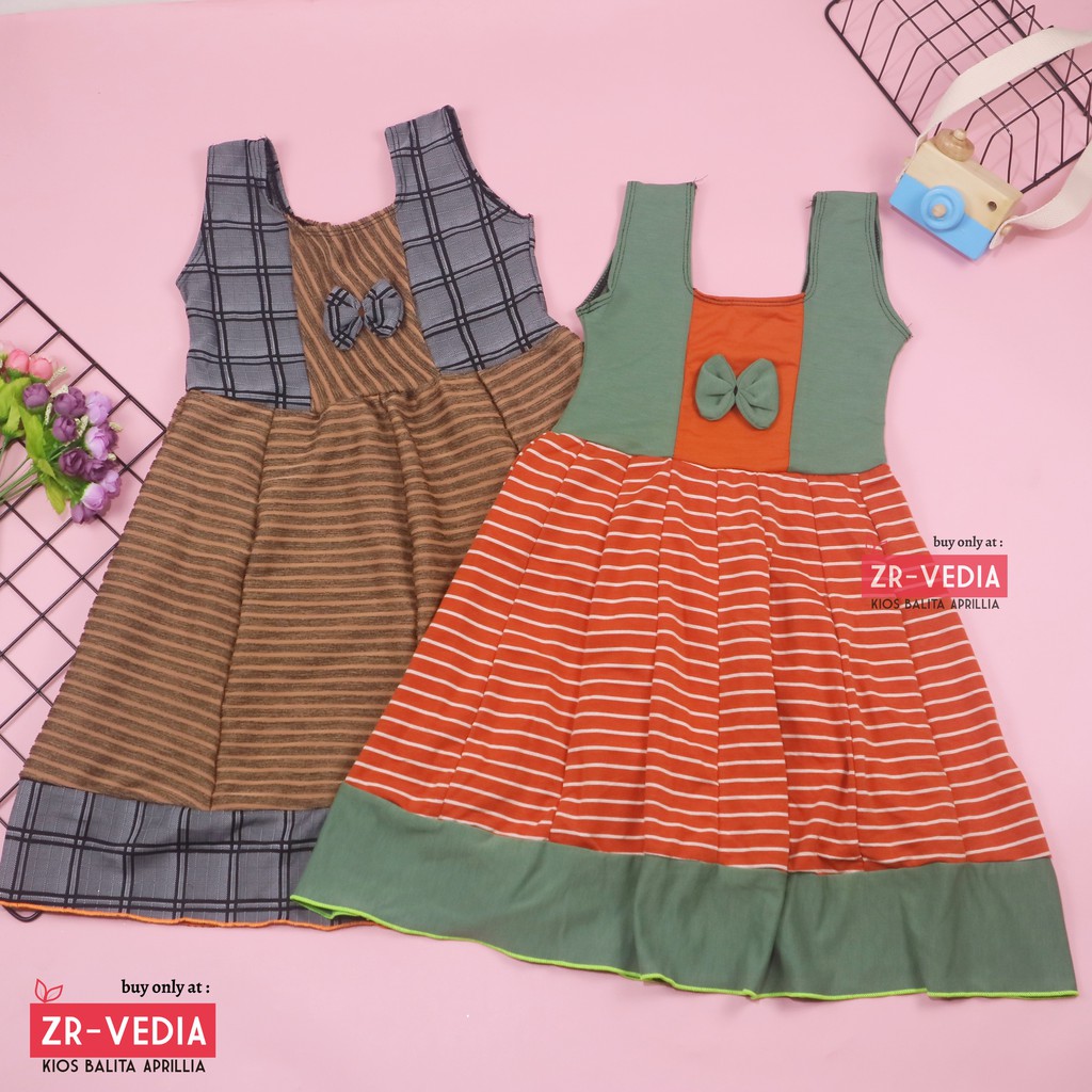 Dress Aurora uk 5-6 Tahun / Baju Dres Anak Perempuan Murah Polos Yukensi Adem Pakaian Pesta Gaun