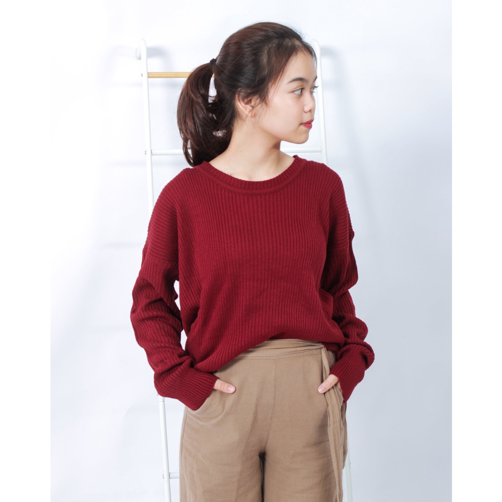 TokoMilkan - Atasan Sweater  Rajut Wanita Boxy Premium | Sweater Rajut Wanita