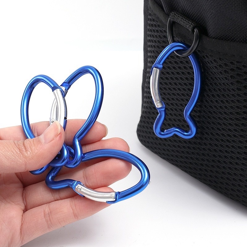 1pc Carabiner Bentuk Ikan Bahan Aluminum Alloy Untuk Camping Outdoor