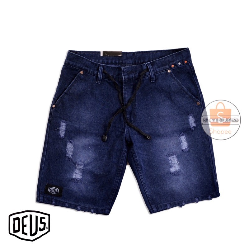 [Bisa COD]Celana Jeans Pendek Sobek Pria Wisker Jeans Pendek Ripped Robek Pria Premium Distro NEW