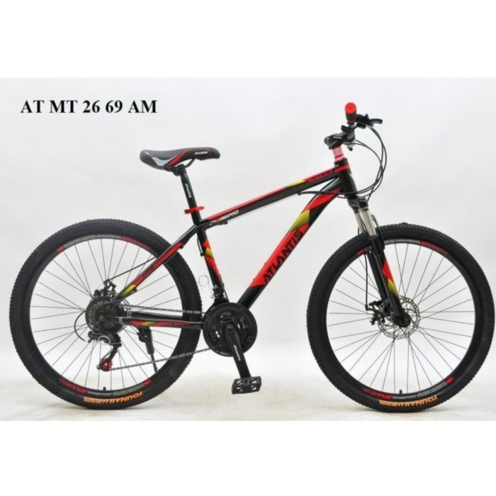 Sepeda Gunung MTB 26 Inch Atlantis Discbrake - BLACK RED