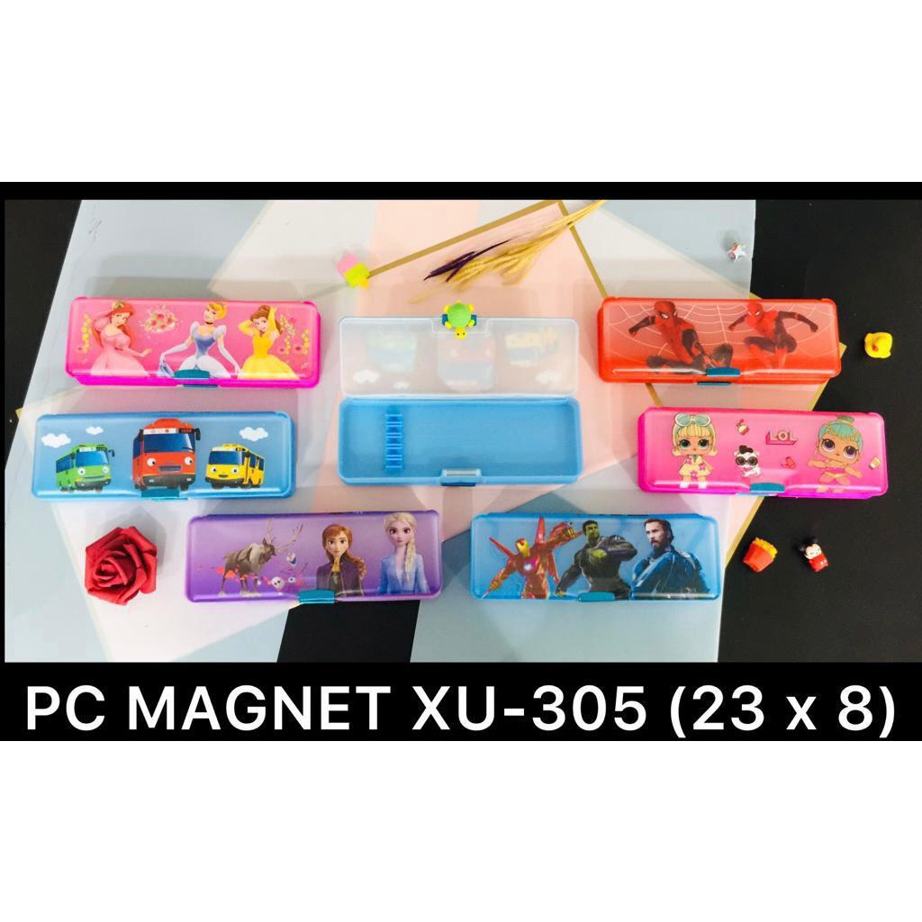 

KOTAK PENSIL MAGNET 2 SISI TRANSPARAN KARAKTER KARTUN. MURAH XU305