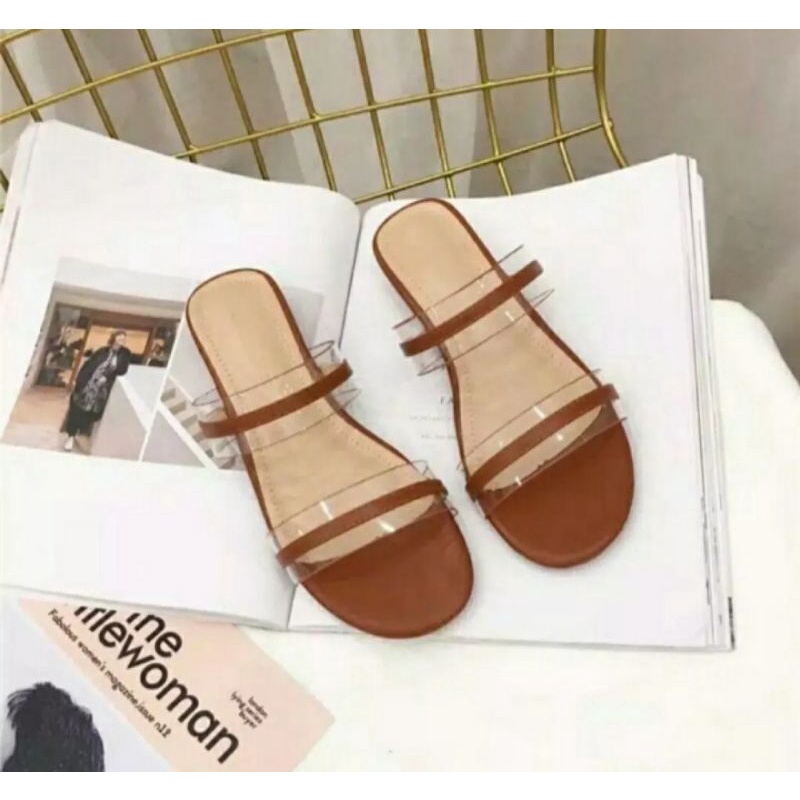 SANDAL WANITA MIKA PLAT 2,SIMPLE HAK TAHU 3 CM,SHY-0018