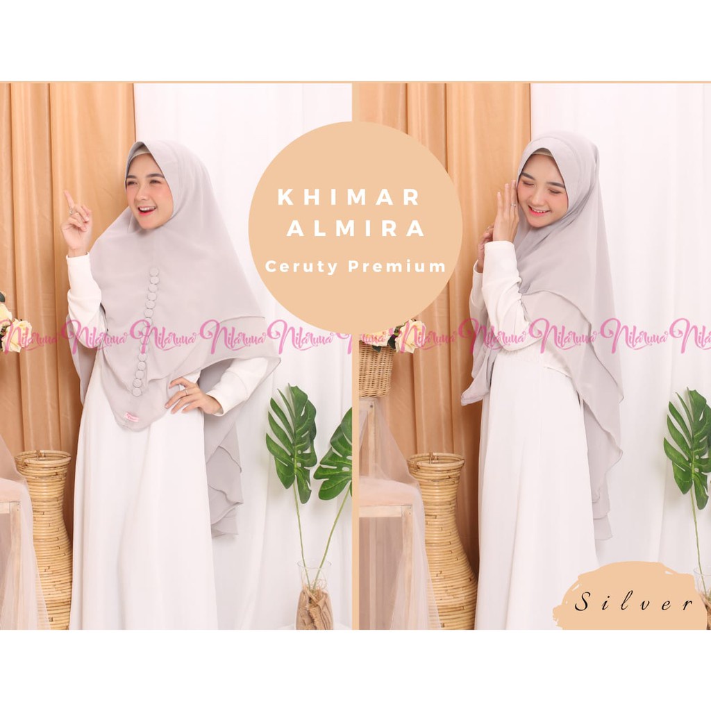 Nilaruna Hijab Instant Syari Khimar Almira Ceruty 2 Layer Premium