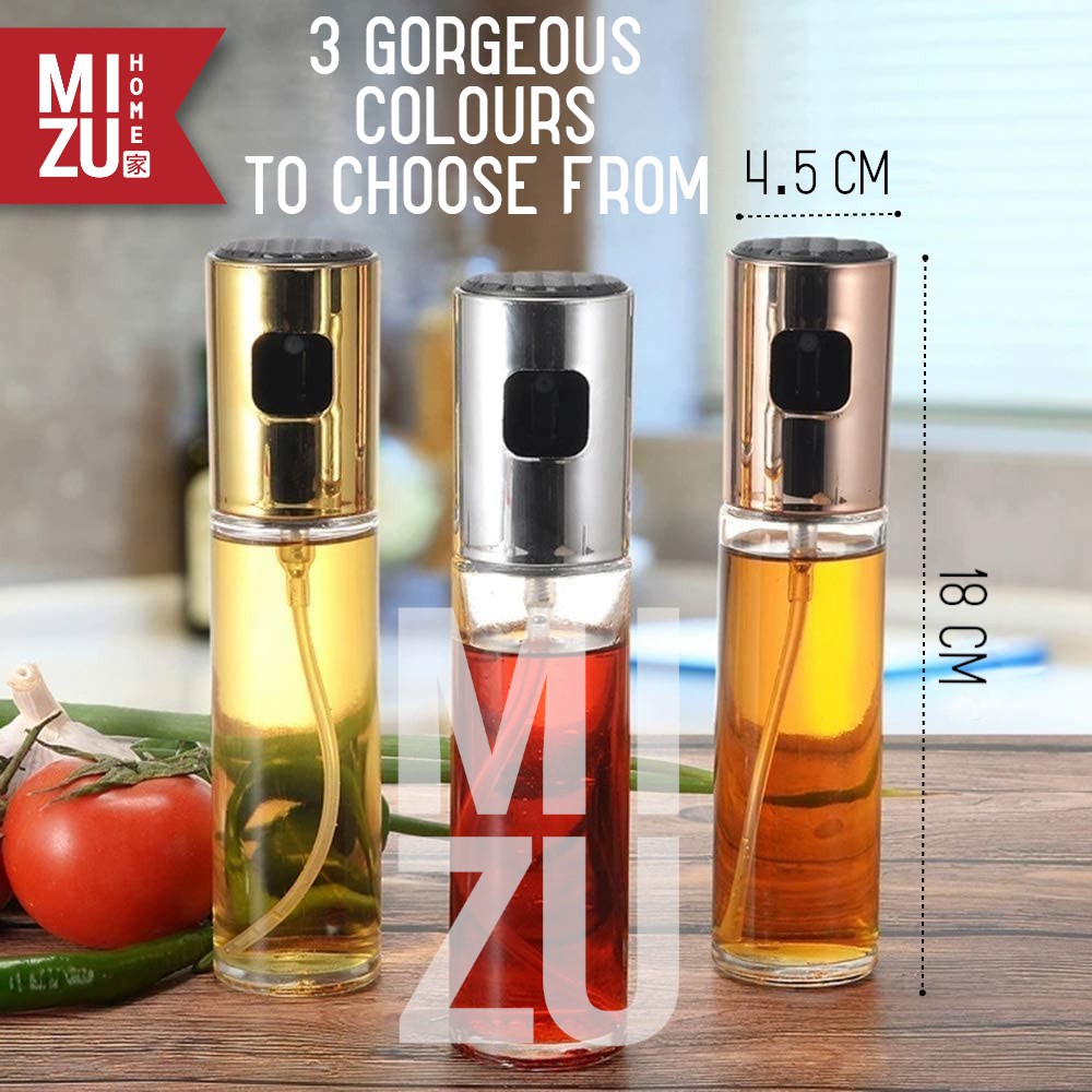 MIZU OLIGOLD 100ml Olive Oil Sprayer Glass Bottle Botol Semprot Minyak Zaitun Goreng Kaca BPA-Free-4