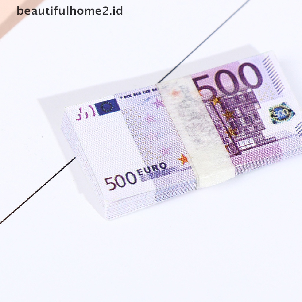 [beautifulhome2.id] 20Pcs/Set Dollhouse Pocket Euro Simulation Toy Banknote Mini Miniature Model ID