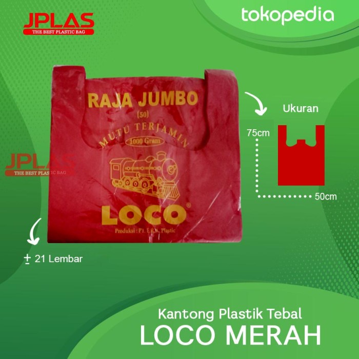 

Ginger- KANTONG PLASTIK LOCO MERAH 50 ANTI JEBOL