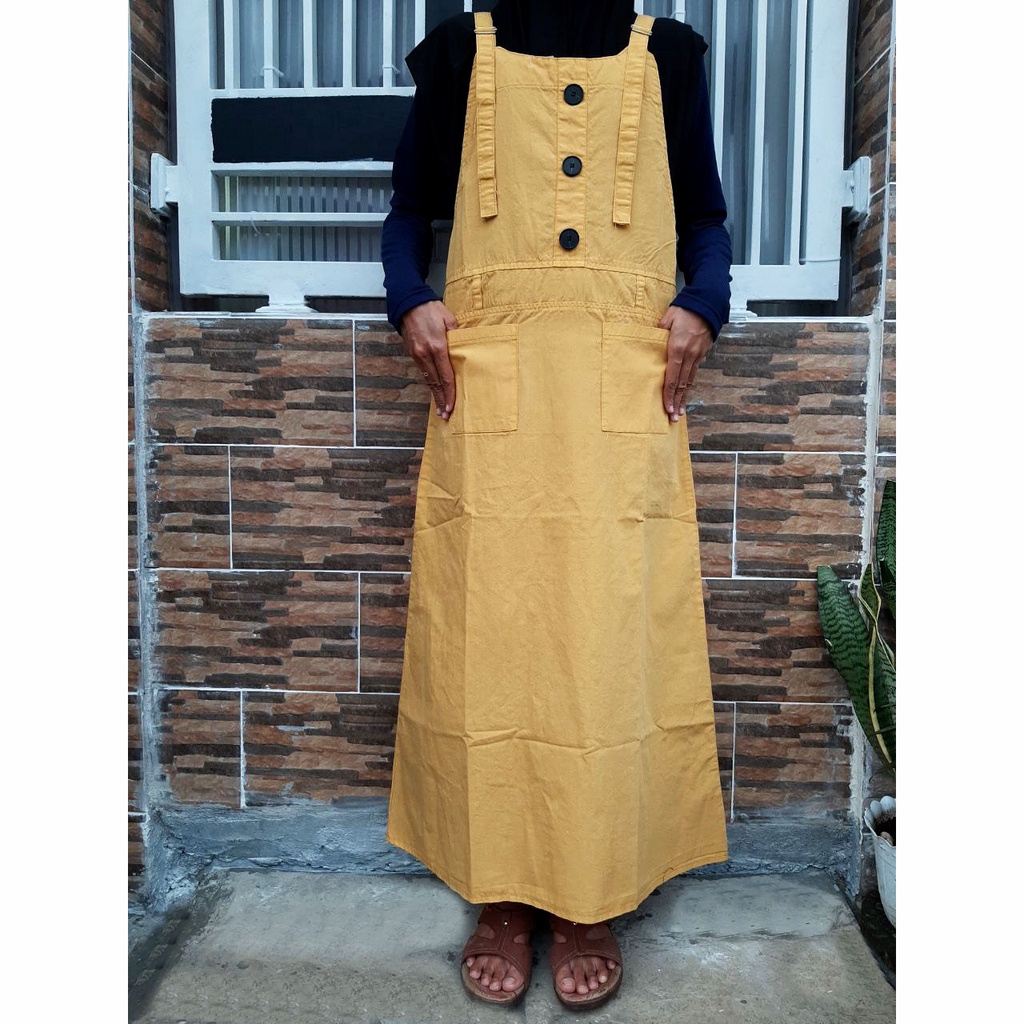 Overall Jeans Wanita Dress Denim Jeans Washed