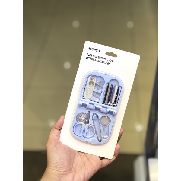 Nobira98 Miniso Portable Needlework Box Sewing Accessories Peralatan Jahit Benang Jarum Gunting
