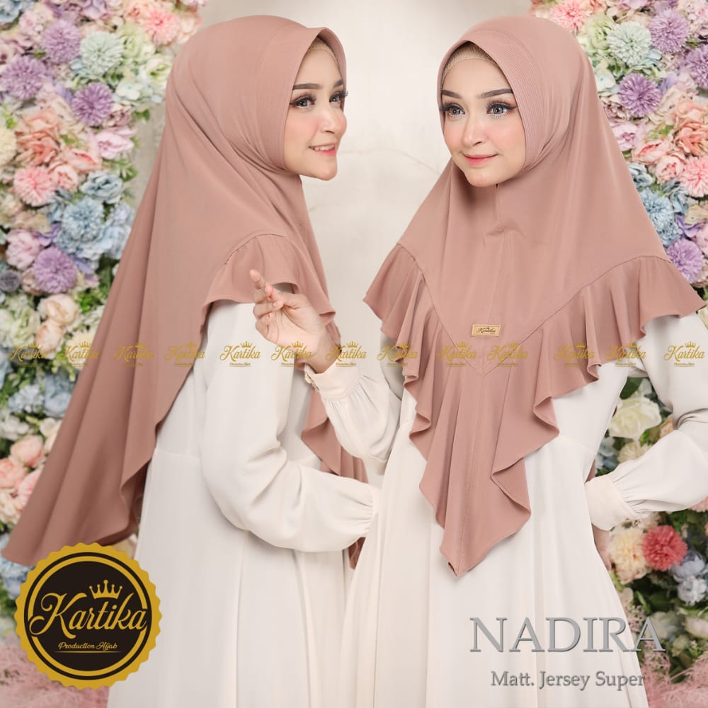 Jilbab Instan Rempel Nadira Bahan Jersey Super By Kartika