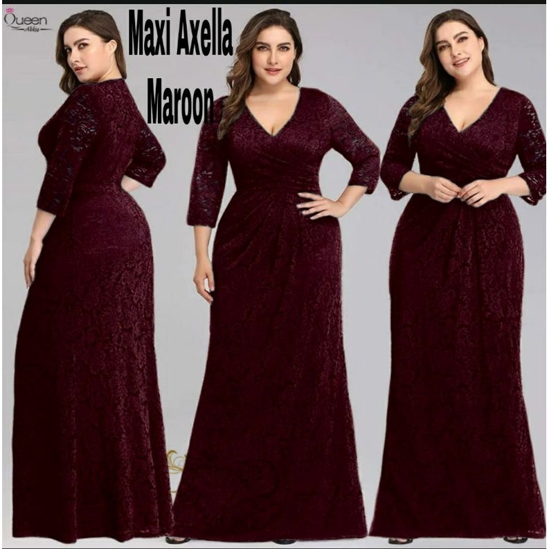 MAXY AXELLA FASHION MUSLIM PAKAIAN WANITA DRESS GAMIS JUMBO BRUKAT FEHM