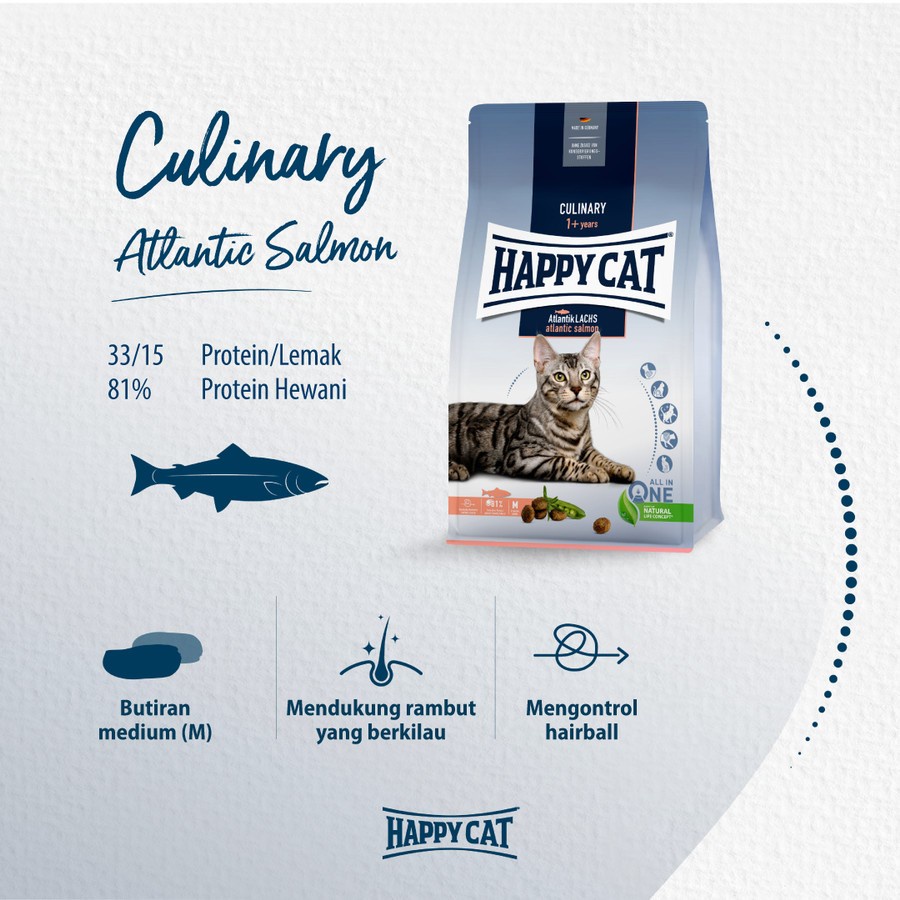 Happy Cat Culinary Atlantic Salmon 1.3kg Makanan Kucing Dewasa 1.3 kg