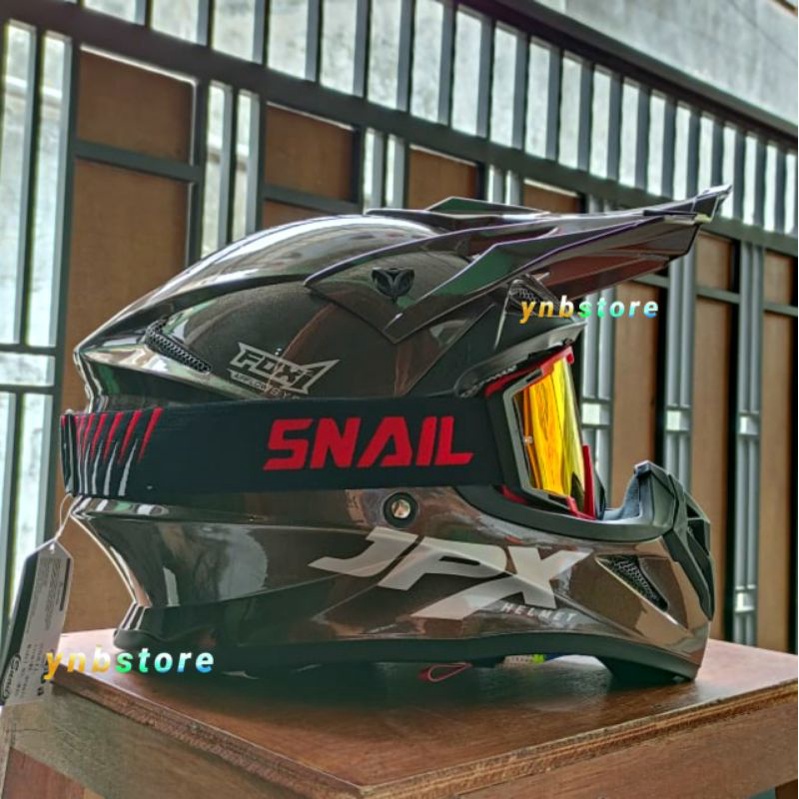 JPX Cross Solid Polos Gunmetal Gloss Abu Tua Plus Google Snail Mx36 Mx40 Original | Helm JPX Cross T