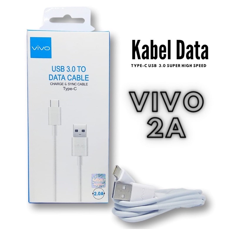 Kabel Data Vivo Original 100% 2A Fast Charging Micro USB dan Tipe c