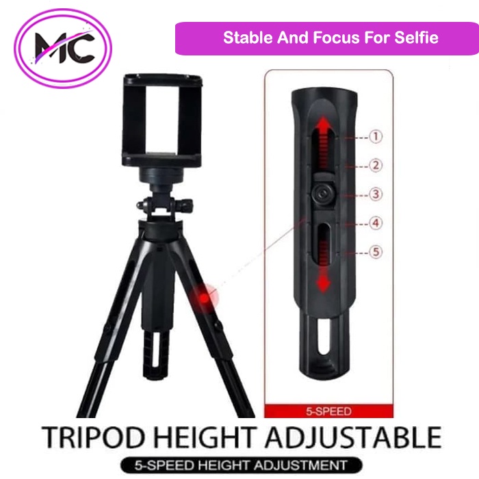 Tripod HP Mini Support Handphone Stand Holder Foto Selfie Video Universal U Hold 360 Rotation Bagus Murah Praktis