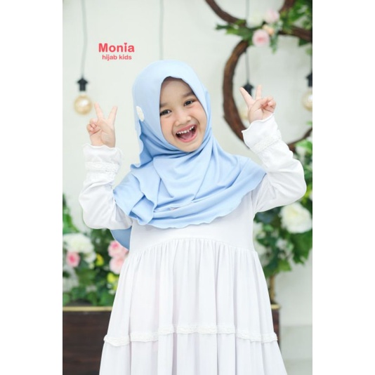 Yara Hijab by Monia Hijab Kids Light Blue MLXL | jilbab anak instant