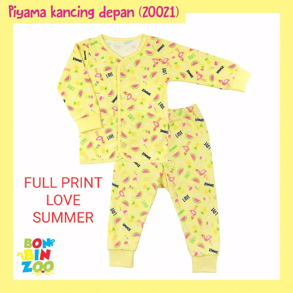 Bonbinzoo Setelan piyama anak Panjang FULL PRINT SNI nyaman lembut 0-12 Bulan setelan baju anak