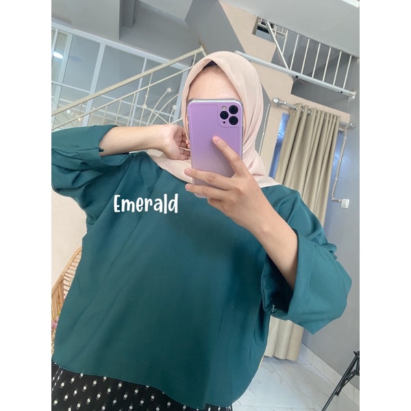 daniella crop top // atasan lucu // baju atasan wanita // luna crop top // stacy crop top-Emerald