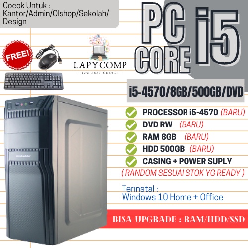 PROMO CPU PC NEW RAKITAN INTEL CORE i5-4570 MTB GIGABYTE H81 RAM 8GB HDD 500GB AVAILABLE DVD FREE MOUSE KEYBOARD USB