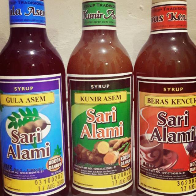 

SIRUP SARI ALAMI/BERAS KENCUR/GULA ASEM/KUNIR ASEM