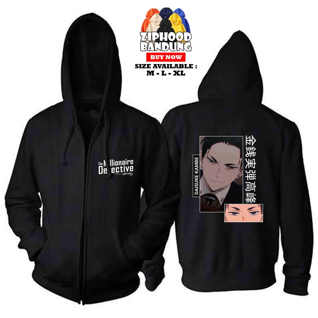 Jaket Zipper Hoodie Dewasa Daisuke Kambe - Kaos Anime The Milionaire Detective 693 - ZIPHOOD BANDUNG