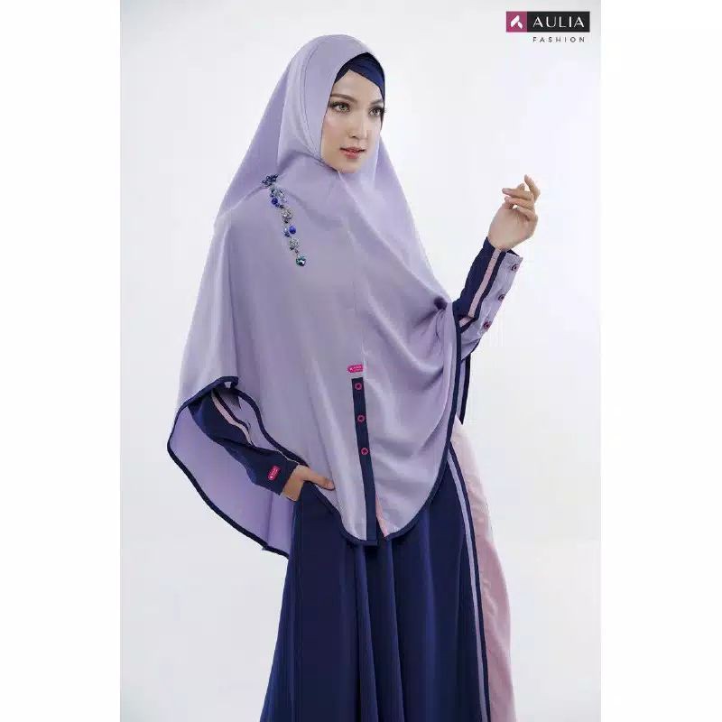 GAMIS AULIA FASHION EMILY NAVY LILIAC PINK