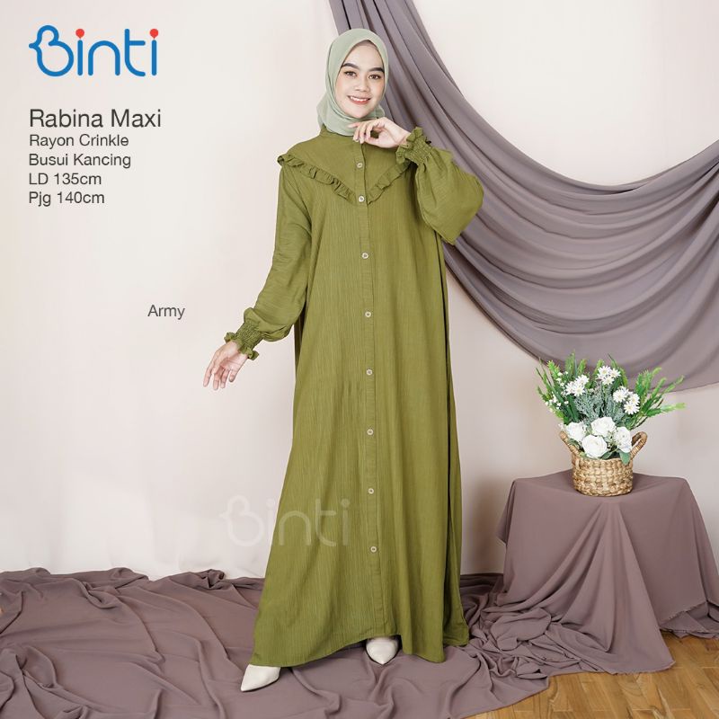 Rabina Maxy Gamis Rayon Crincle Super Jumbo LD 135, ori by Binti