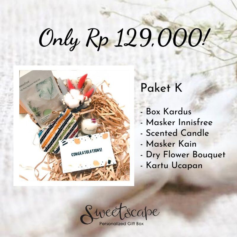 

Gift Box Package 60- Paket Hemat K - Hadiang Graduation-Ultah