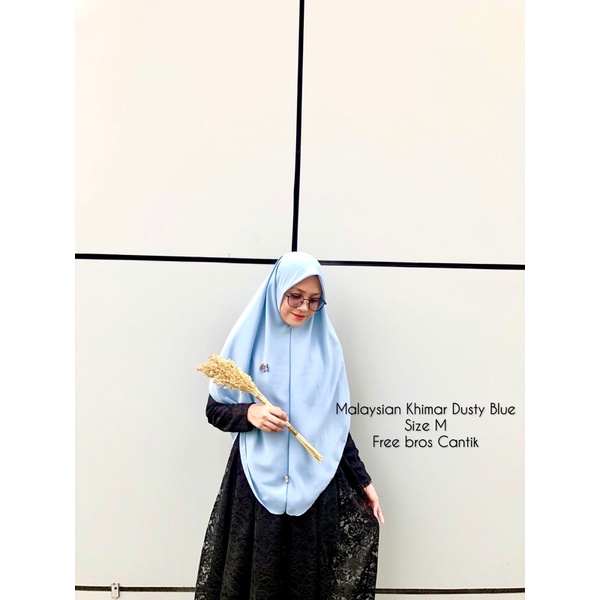 [COD] MALAYSIAN KHIMAR MATERIAL BABYDOLL ARMANY BY RURIHIJABSYARI-Dusty blue