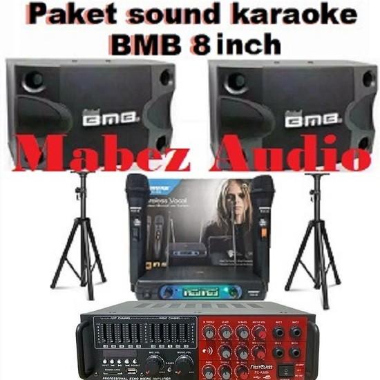 Paket Sound Sistem Karaoke Bmb 8 Inch + Amplifier Bluetooth Equalizer 92