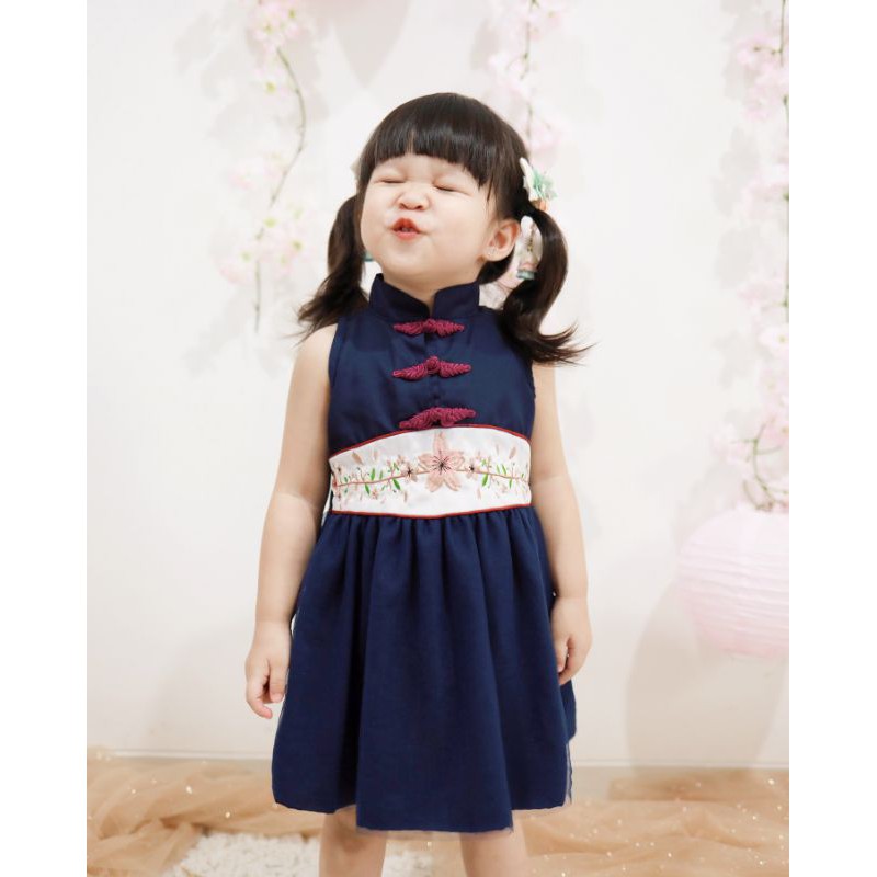 AZZURA DRESS | Dress Anak Perempuan | Baju Pesta Anak Perempuan | Dress Bordir Anak | Dress Cheongsam Anak