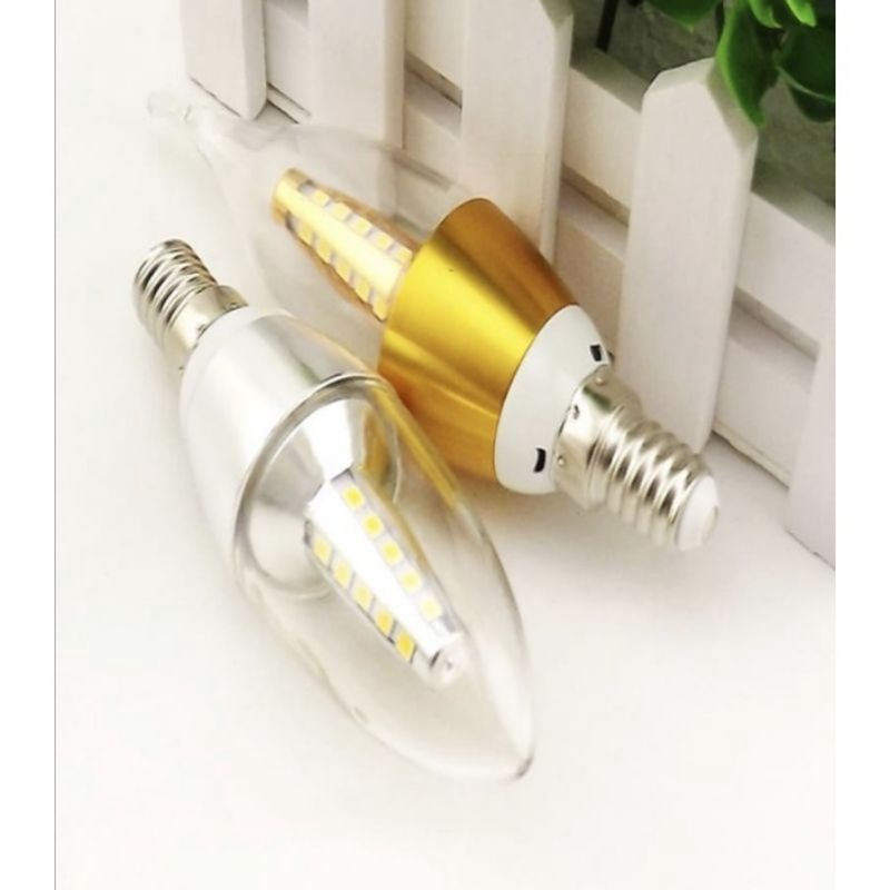 Lampu Candle Led Bohlam Smd 5 Watt E14/E27 Putih Kuning Terang Bagus