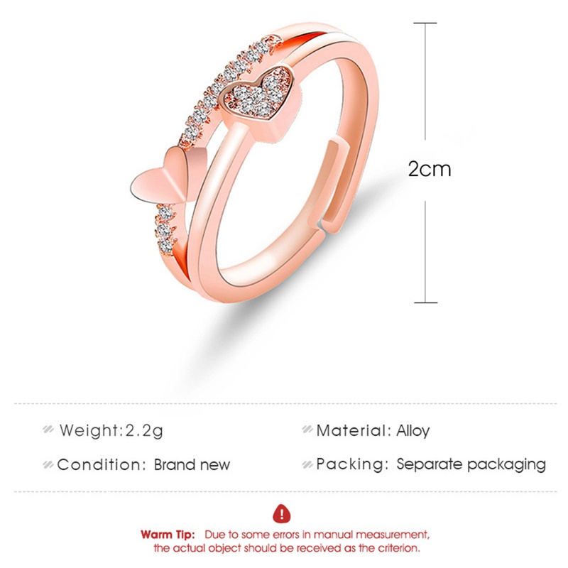 Fancyqube Cincin Model Terbuka Desain Hati Unik Untuk Wanita