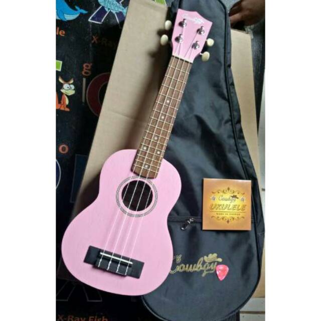 PAKET Gitar ukulele soprano 21 dapat softcase , dan pick 