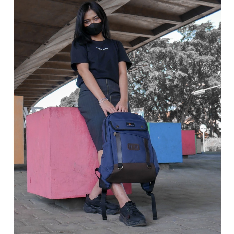 FRESCO NAVY | MNM X URBAN | Tas Ransel Punggung Pria Wanita Backpack ORIGINAL