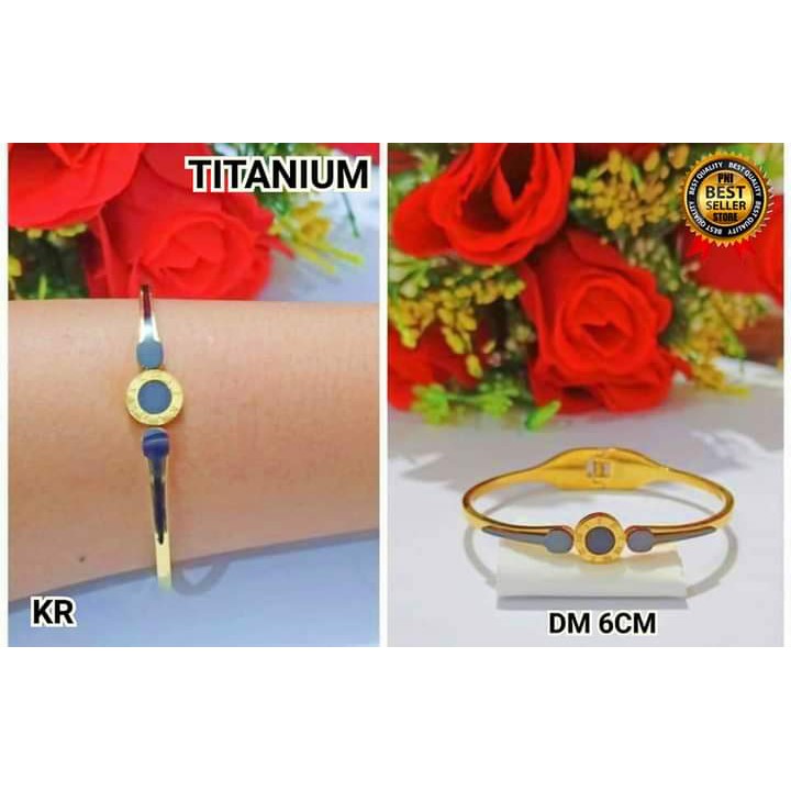 Gelang BangkokTITANIUM  Dewasa Titanium Varian motif Perhiasan Wanita Gold Modern (COD)