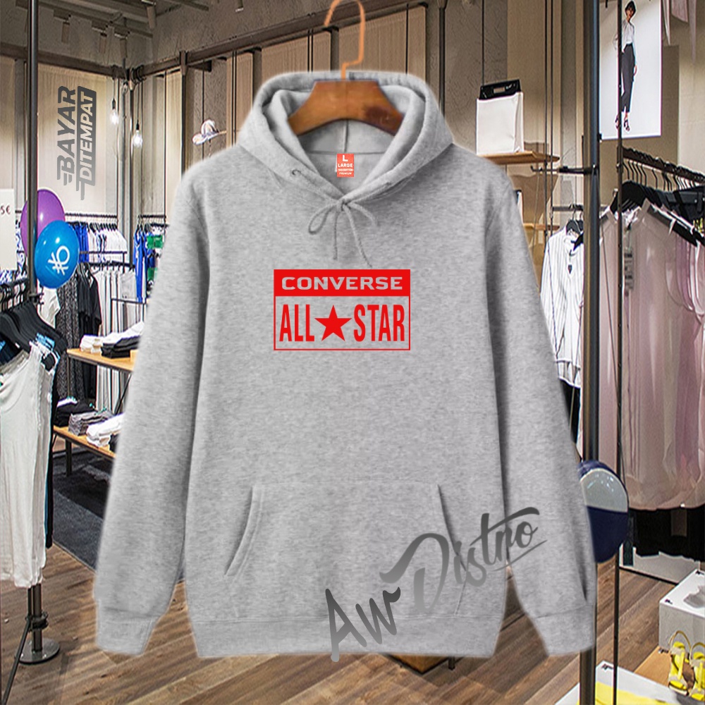 COD Hoodie Distro Con vers All Star Red Premium Quality Sweater Tulisan Jaket Kata-Kata Hoodie Sablon Big Size