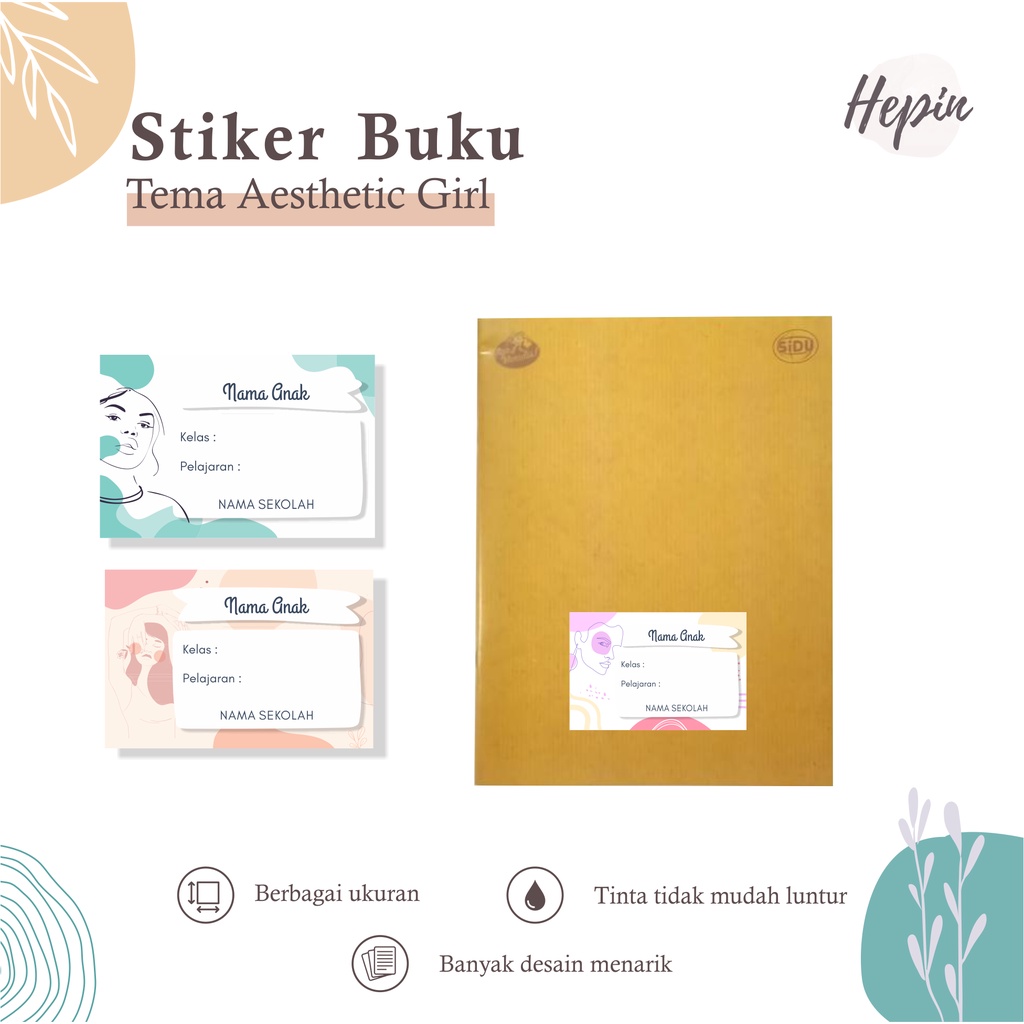 

(30pcs)Ready stok stiker label buku pelajaran AESTHETIC GIRL