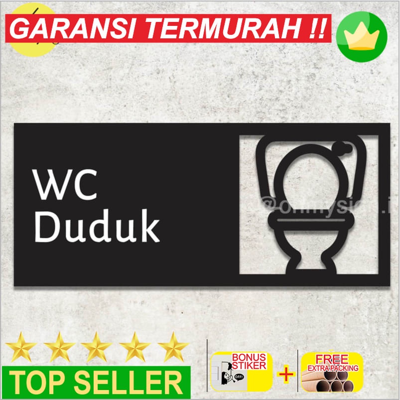 

Terlaris Sign WC Duduk Closet Akrilik | Acrylic Sign Modern | Sign Board Elegan