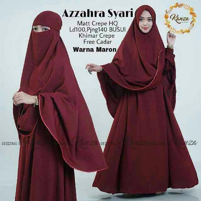 EXLUSIVE baju muslim azzahra syari busui gamis jilbab khimar cadar marun murah MURAH MERIAH