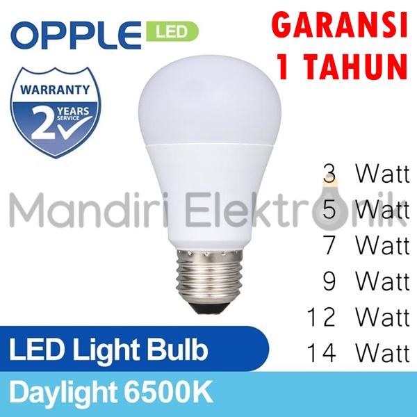 Lampu Bohlam LED Opple 3W 5W 7W 9W 12W 14W LED Bulb Opple Putih - Lampu Bohlam LED Garansi 1 Tahun