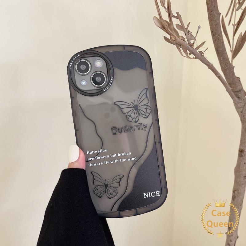 Soft Case Hitam Desain Kupu-Kupu Retro Untuk Oppo A16K A16E A1K A15s A55 A16S A15 A16 A57 2022 A7 A5 A9 2020 A53 A31 A95 A33 A3s A7 A54 A96 A5s A12 A76 A35 4e 636 A6 A12 4F Case Bahan TPU